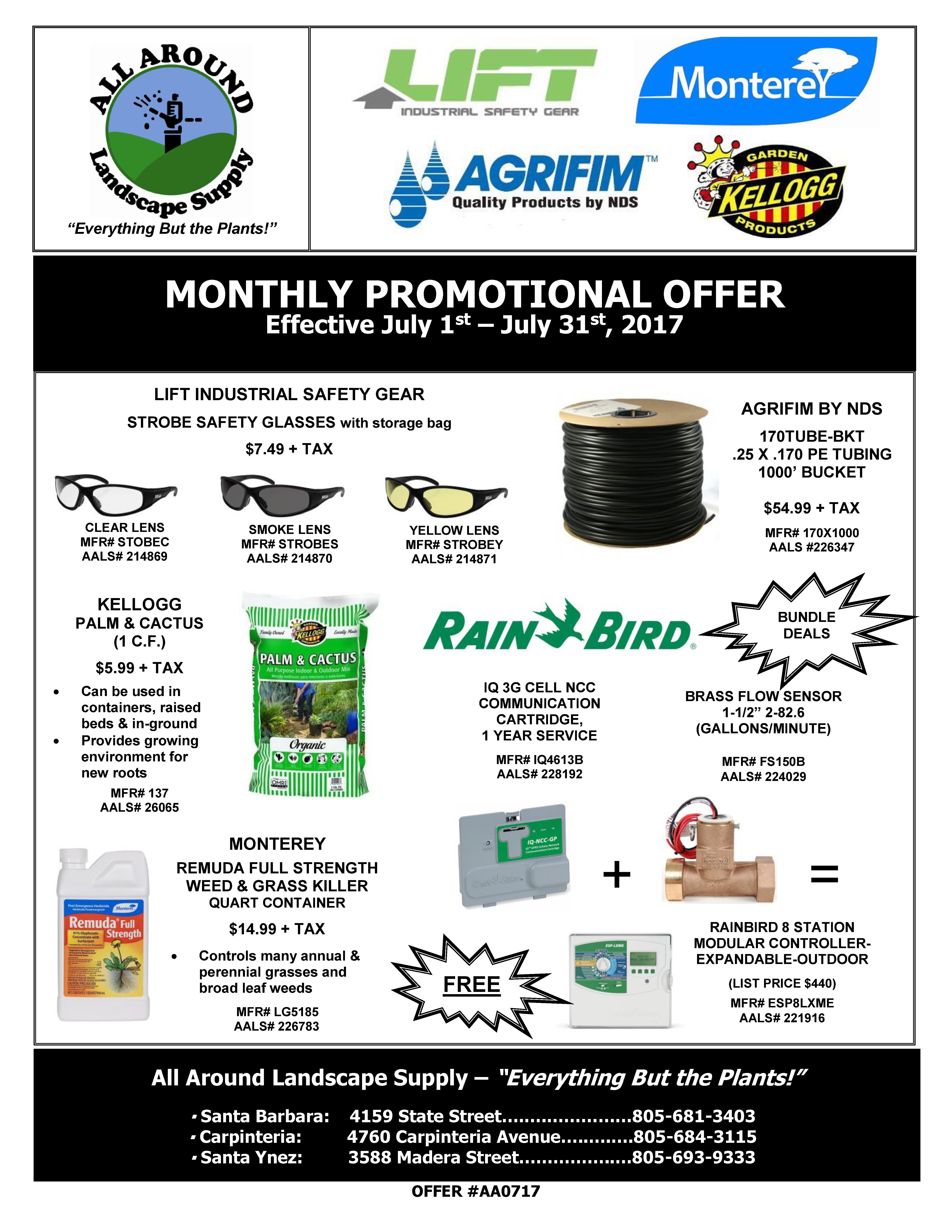 All Around Landscape July 2017 Promotions